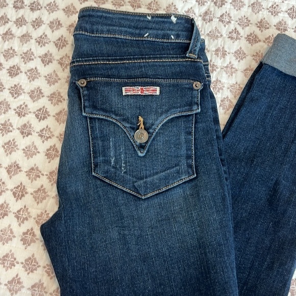 Hudson Bacara Crop Straight Cuffed Jeans Size 25 Extra Dark Whisker Wash - Picture 7 of 17